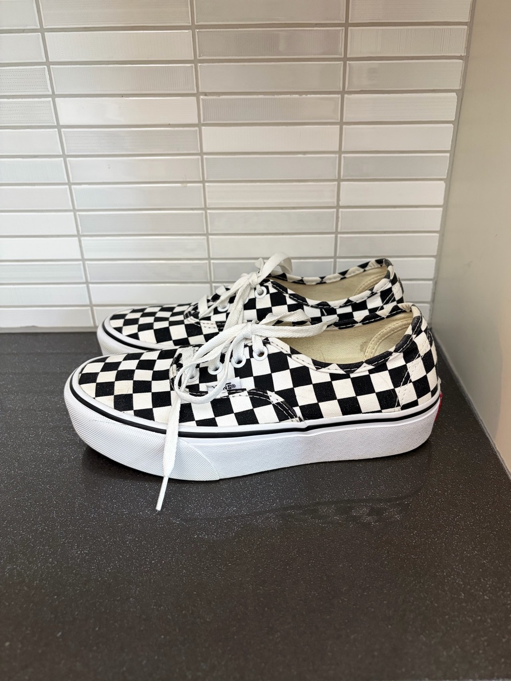 EUC Vans adult platform lace up sneakers
